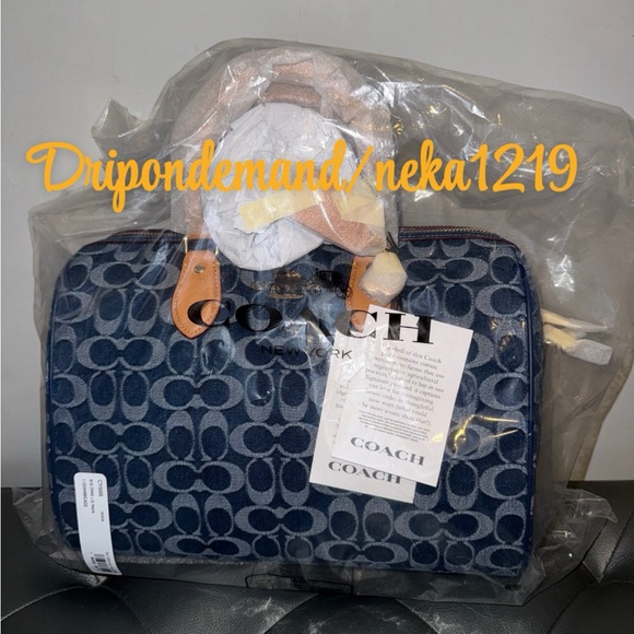 Coach Rowan Large Satchel Bag In Signature Canvas- Gold/Den Gold/Natural - Picture 5 of 11